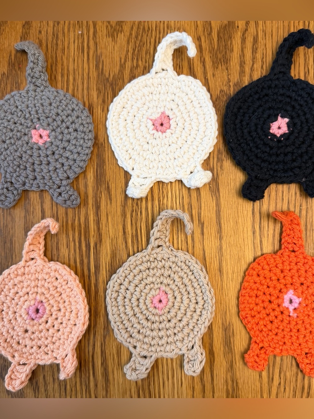 Funny Cat Bum Coasters Gag gift Cat lover Funny - Assorted Colors Handmade NEW